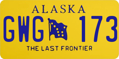 AK license plate GWG173