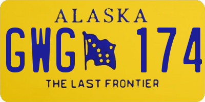 AK license plate GWG174