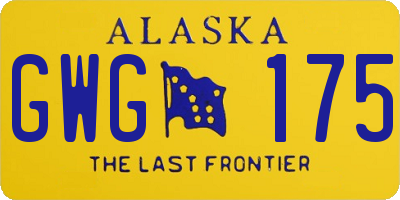 AK license plate GWG175