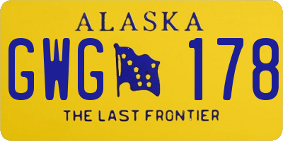 AK license plate GWG178