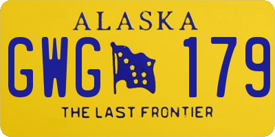 AK license plate GWG179