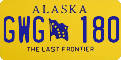 AK license plate GWG180