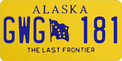 AK license plate GWG181