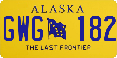 AK license plate GWG182