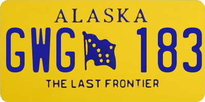 AK license plate GWG183