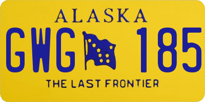 AK license plate GWG185