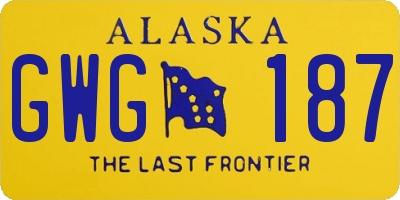 AK license plate GWG187