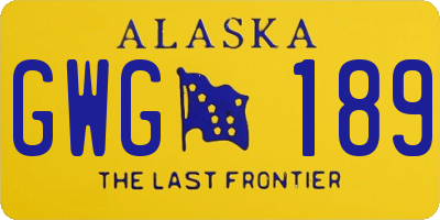 AK license plate GWG189