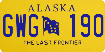 AK license plate GWG190