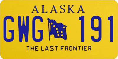 AK license plate GWG191