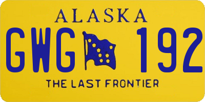 AK license plate GWG192