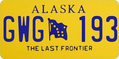 AK license plate GWG193