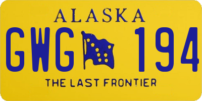 AK license plate GWG194