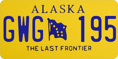 AK license plate GWG195