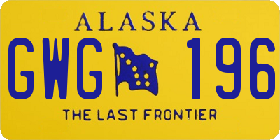 AK license plate GWG196