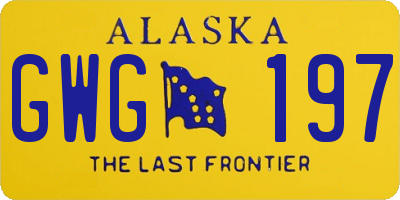 AK license plate GWG197