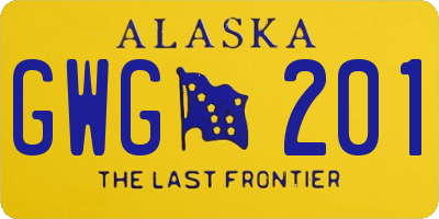 AK license plate GWG201