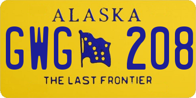 AK license plate GWG208