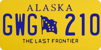 AK license plate GWG210
