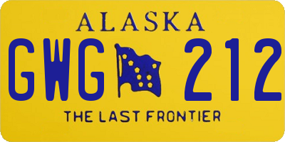 AK license plate GWG212
