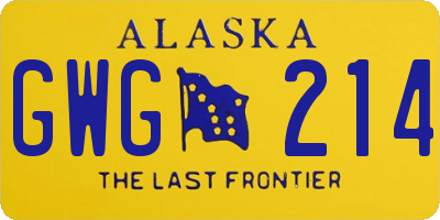 AK license plate GWG214