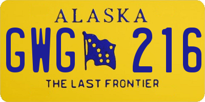 AK license plate GWG216