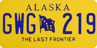 AK license plate GWG219