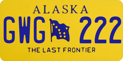 AK license plate GWG222