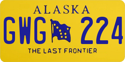 AK license plate GWG224