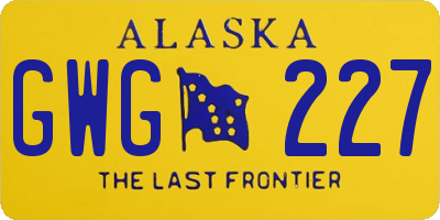 AK license plate GWG227