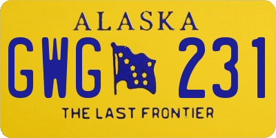 AK license plate GWG231