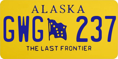 AK license plate GWG237
