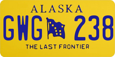 AK license plate GWG238