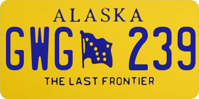 AK license plate GWG239