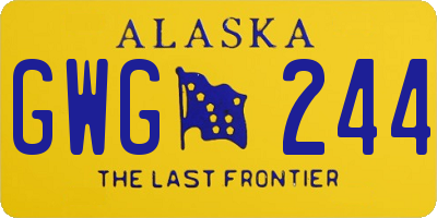 AK license plate GWG244