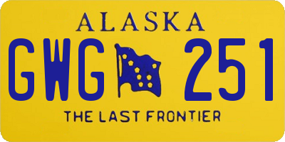 AK license plate GWG251
