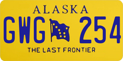 AK license plate GWG254