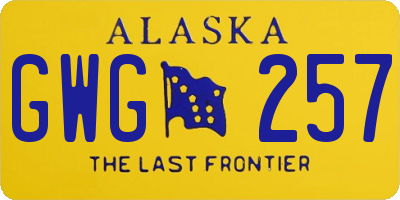 AK license plate GWG257