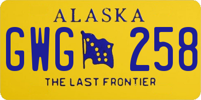 AK license plate GWG258