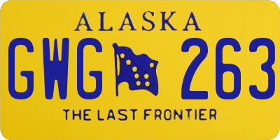 AK license plate GWG263