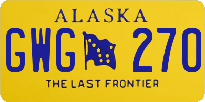 AK license plate GWG270