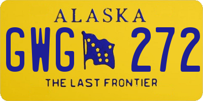AK license plate GWG272