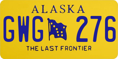 AK license plate GWG276