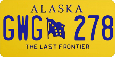 AK license plate GWG278