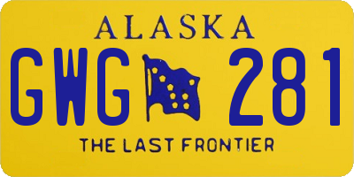 AK license plate GWG281