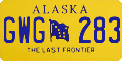 AK license plate GWG283