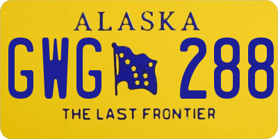 AK license plate GWG288