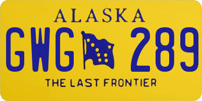 AK license plate GWG289