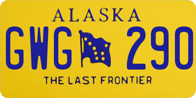 AK license plate GWG290