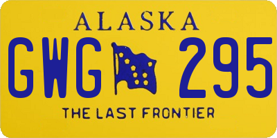 AK license plate GWG295